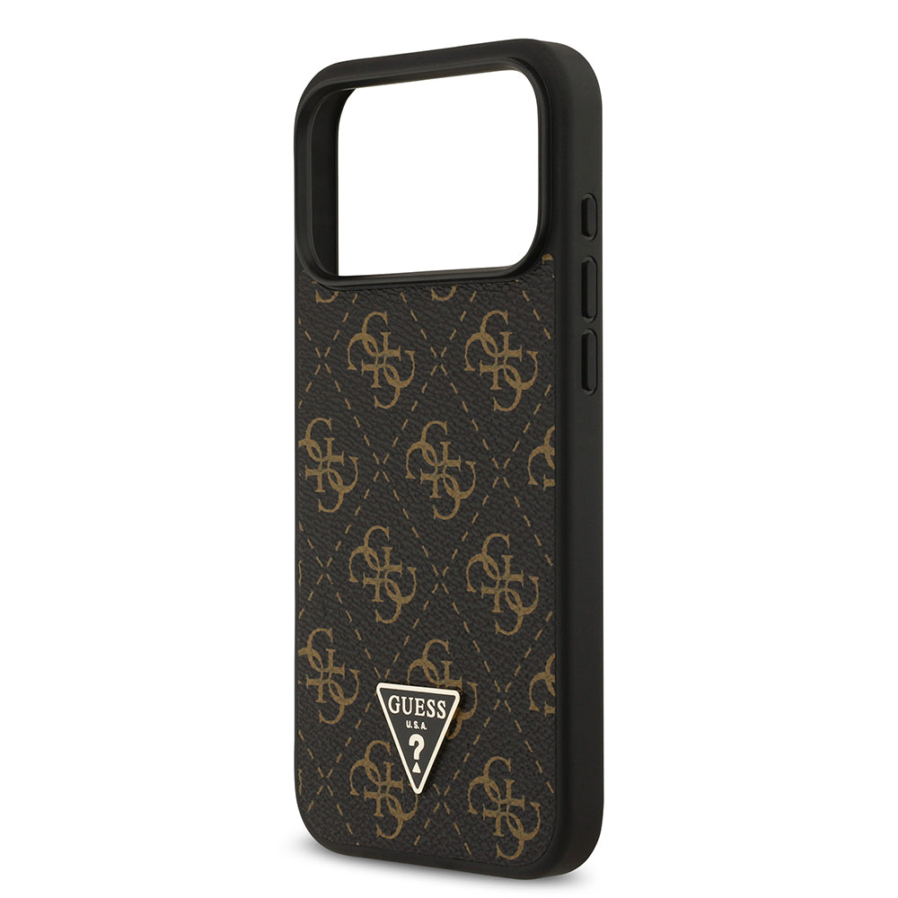 Guess iPhone 17 Pro Orjinal Lisanslı PU Deri 4G Desenli Üçgen Logolu Kılıf Guess iPhone 17 Pro Orjinal Lisanslı PU Deri 4G Desenli Üçgen Logolu Kılıf